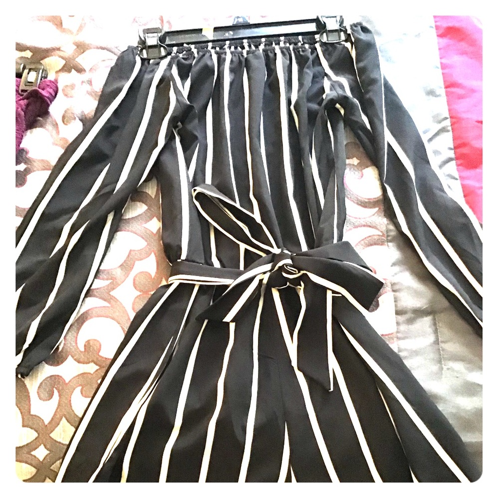 Black&white striped romper